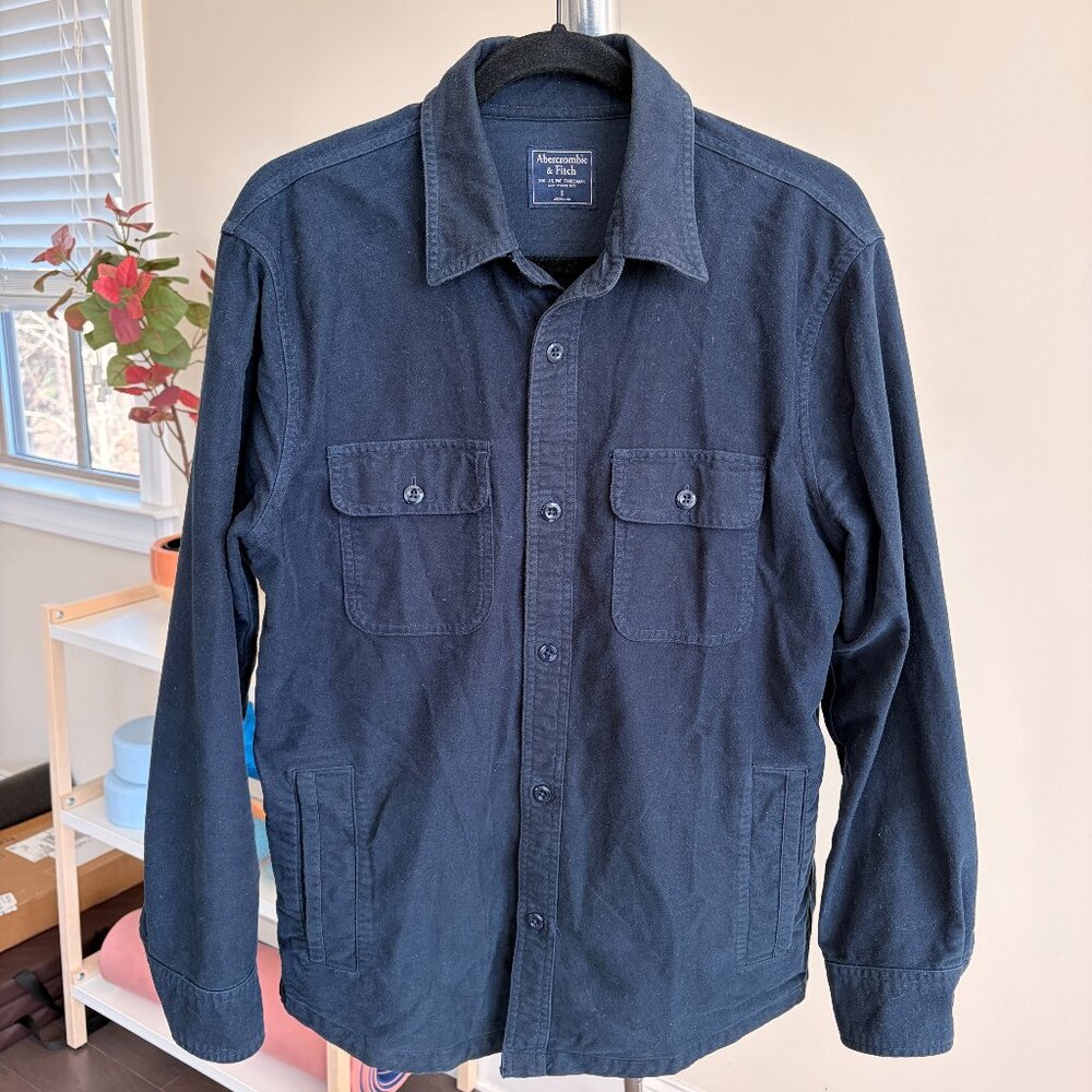 Abercrombie & Fitch Men’s Button Up - Small, Navy